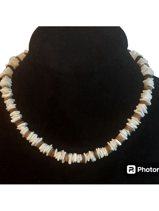 Pucca Shell Jewelry - Brown & White Pucca Shell Necklace